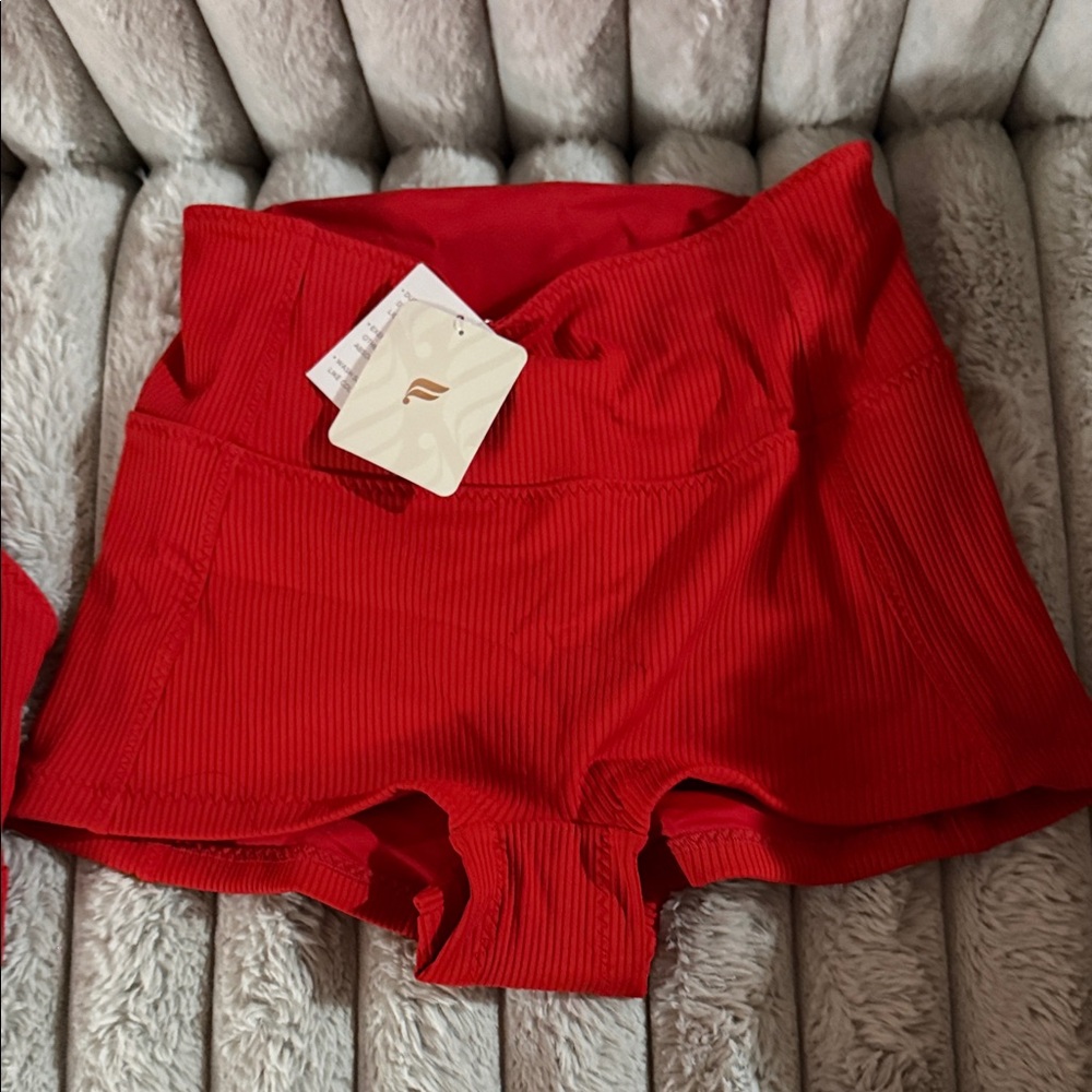 Vibrant Red High Waist Women's 2 piece Swimsuit